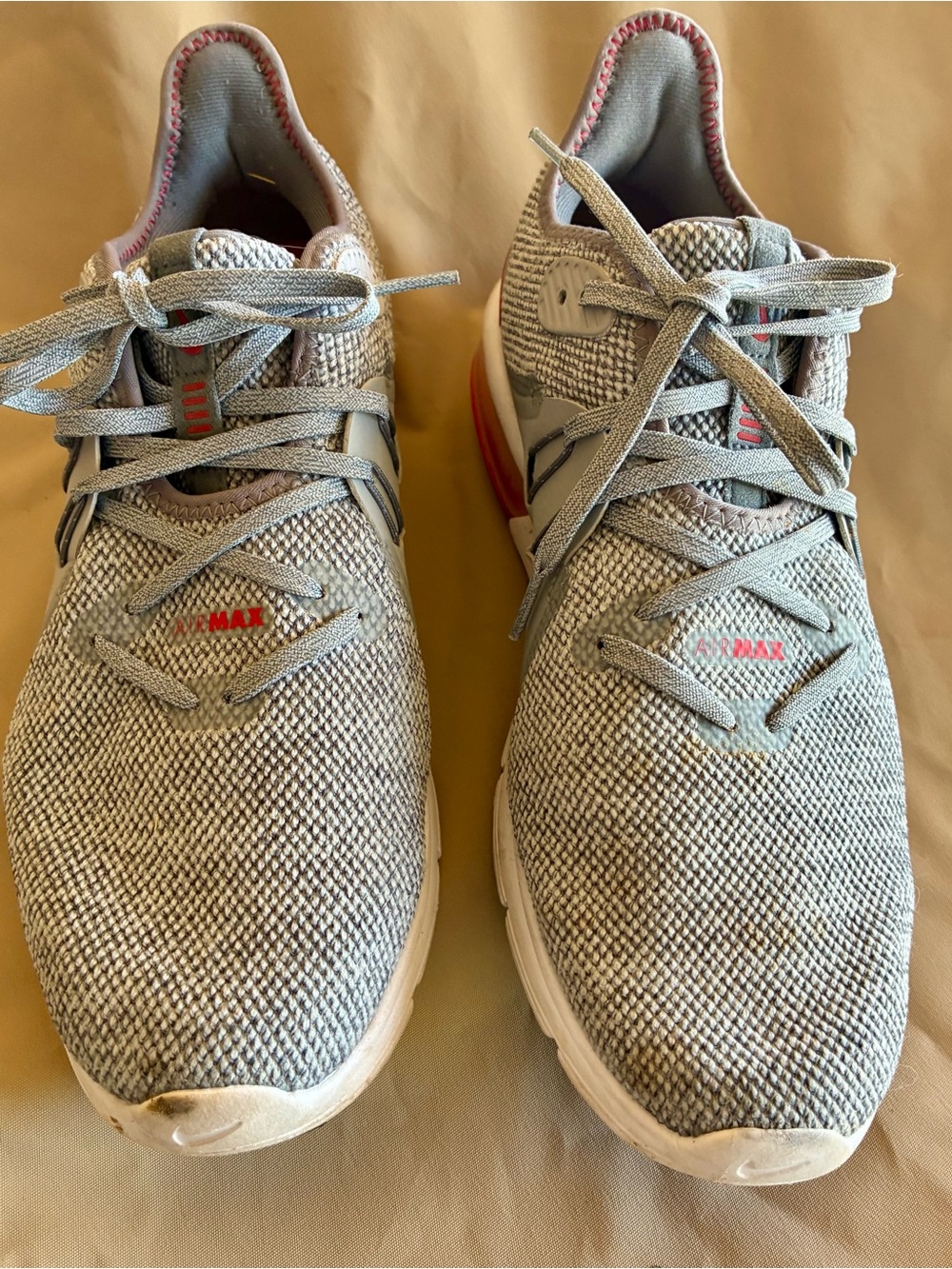 Woman’s Nike Air Max Lightweight Grey Knit Athletic Sneakers